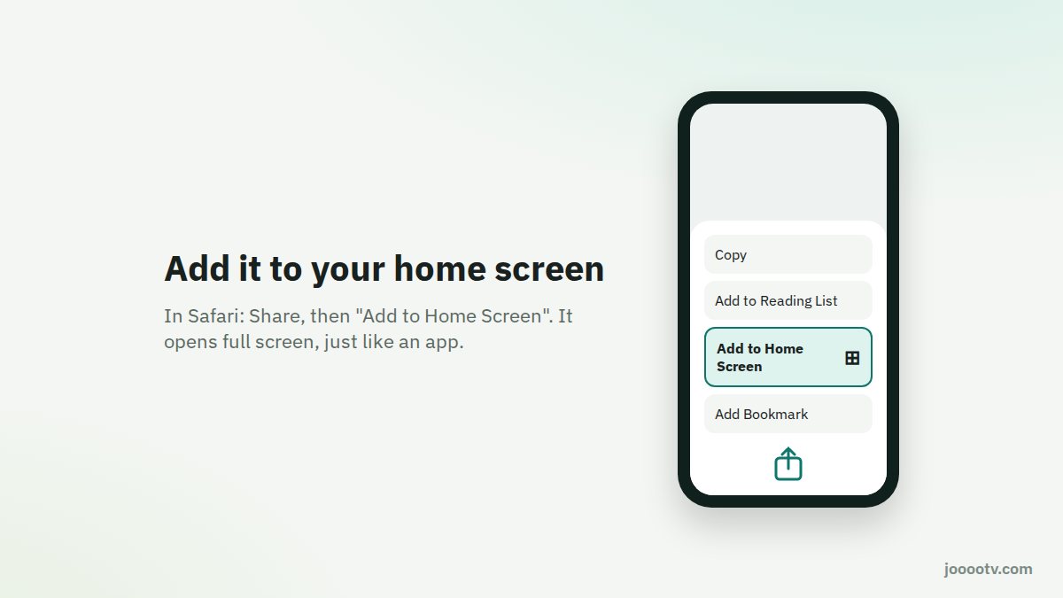 On iPhone: Safari's Share button, then "Add to Home Screen"